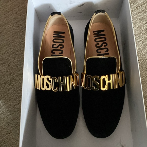Moschino velvet maxi letter loafers size 37 - Picture 2 of 5